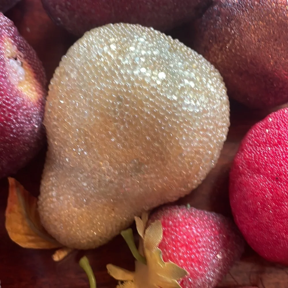 18 life size glitter covered fruit